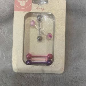 NWT Icing - 5 Pcs Barbell Tongue Ring Set